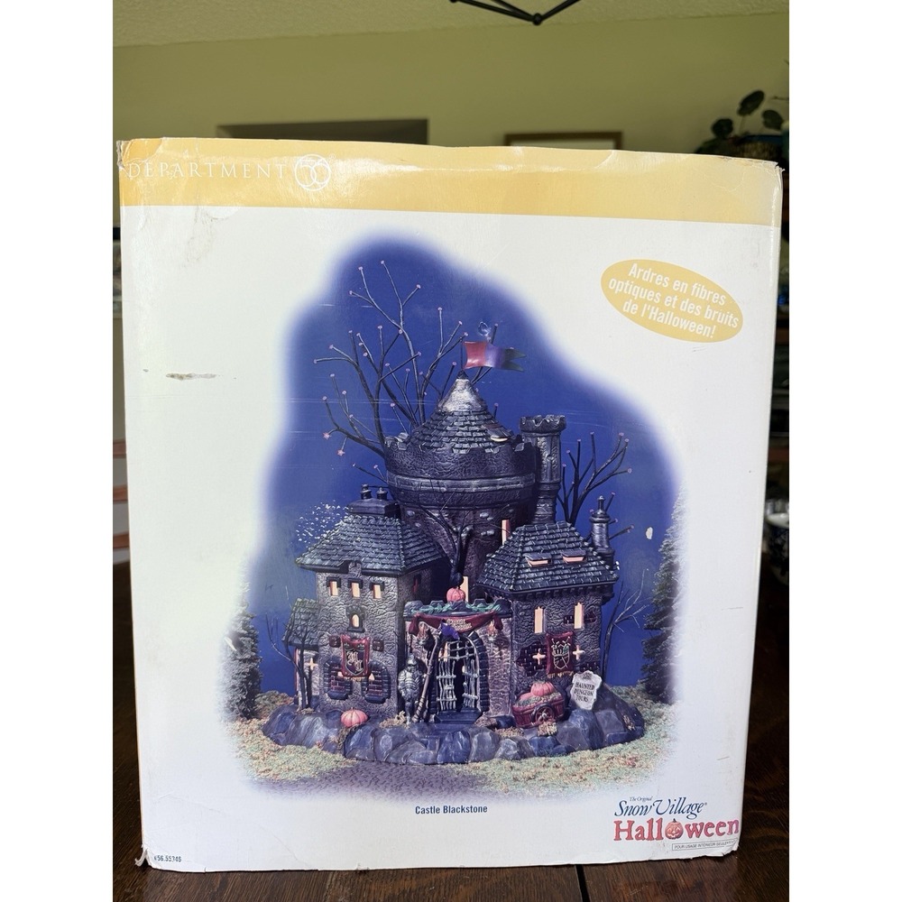Dept. 56 Original Snow Village Halloween Castle Blackstone Lights & Sounds Work!